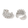 Rack Plating Brass Micro Pave Clear Cubic Zirconia Twisted Chain Ring Cuff Earrings for Women EJEW-P280-15P-2