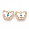 Brass Micro Pave Cubic Zirconia Charms KK-T025-23G-1