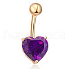 Brass Cubic Zirconia Belly Rings WGBA42D-05-2