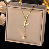 304 Stainless Steel Cube Initial Pendant Necklaces FS-WG9AF3A-16-1