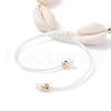 Natural Cowrie Shell Braided Bead Bracelet for Women BJEW-TA00044-01-5