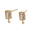 Brass Micro Pave Cubic Zirconia Studs Earrings Finding KK-K364-01G-1