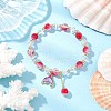 4Pcs Brass Glass Beads Stretch Bracelets BJEW-JB11769-02-1