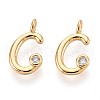 Brass Micro Pave Cubic Zirconia Charms KK-N263-97G-C-1