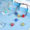 FIBLOOM 10Pcs 5 Colors Handmade Lampwork Beads LAMP-FI0001-01-6