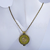 Iron Sunflower Aromatherapy Diffuser Locket Pendant Necklaces with Colorful Aromatherapy Slices Inside XW3307-3