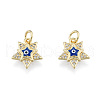 Brass Micro Pave Clear Cubic Zirconia Charms KK-N227-107A-2