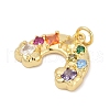 Brass Micro Pave Cubic Zirconia Pendants X-KK-U058-40G-2