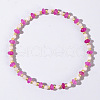 Beach Vacation Style Natuarl Rose Quartz & Dyed White Jade Beaded Stretch Bracelet Women RO9590-7-1