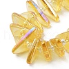 Electroplate Transparent Glass Beads Strands EGLA-R114-01E-3