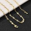 Brass Textured Oval Link Chain Necklaces for Women Men NJEW-F337-04G-5