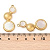 304 Stainless Steel Natural White Shell Pendants STAS-L288-10G-02-3