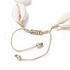 Natural Mixed Cowrie Shell Bead Braided Bead Bracelets BJEW-JB11862-02-4