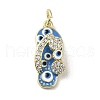 Brass Micro Pave Cubic Zirconia Pendants KK-E092-19G-06-1