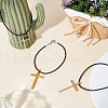 3Pcs 3 Styles Stainless Steel Cross Charms Bracelet Sets BJEW-DR00001-4
