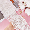 Gorgecraft 2 Yards 3 Layer Polyester Organza Ruffled Pleated Lace Flower Fabric Trim OCOR-GF0003-31A-3