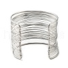 Non-Tarnish 304 Stainless Steel Multi Line Cuff Bangles BJEW-E079-01P-2
