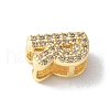 Brass Micro Pave Clear Cubic Zirconia Initial Multi-strand Links KK-S520-01G-18-2