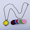 Hollow Flower Alloy Diffuser Locket Pendant Necklaces with Colorful Aromatherapy Discs Inside OD2733-2