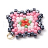 Seed Beads Beaded Charms PALLOY-MZ00324-03-4