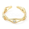 Rack Plating Brass Micro Pave Clear Cubic Zirconia Cuff Rings RJEW-C043-04G-2