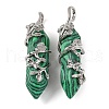 Synthetic Malachite Double Terminal Pointed Pendants G-C144-03P-09-1