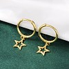 Star 925 Sterling Silver Hoop Earrings for Women EJEW-G427-02G-1