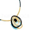 Oval Alloy & Resin Pendant Necklaces FS-WG6879B-01-5