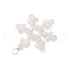 6Pcs 3 Styles Glass Snowflake Pendants PALLOY-JF03950-01-5