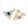 Brass Micro Pave Clear Cubic Zirconia Pendants for Women KK-T070-90A-03-2
