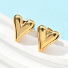 304 Stainless Steel Heart Pendant Necklaces & Stud Earrings for Women SJEW-B020-06G-3
