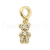 Rack Plating Brass with Cubic Zirconia Pendants KK-Q784-11G-1