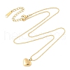 Ion Plating(IP) 304 Stainless Steel Heart Pendant Ball Chain Necklaces for Women NJEW-F328-03G-2