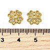 Flower Brass Micro Pave Cubic Zirconia Bead Caps KK-K300-01D-G-3
