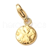 Flat Round 304 Stainless Steel Pendant Decorations STAS-G352-09G-1
