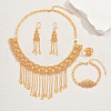 Luxurious Alloy Tassels Bracelets & Earrings & Necklaces & Rings Sets for Women's Banquet Wedding Engagement KG6183-5