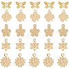 SUPERFINDINGS 50Pcs 5 Style Rack Plating Brass Charms KK-FH0004-69-1