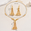 Brass Round Beaded Tassel Earrings & Necklaces Sets for Women VL7568-2