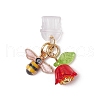 Alloy Stainless Steel Acrylic Bees Charms PVC Mobile Dustproof Plugs PALLOY-JF03633-3
