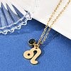 304 Stainless Steel Glass Drill Birth Stone Constellation Pendant Necklaces STAS-D305-08G-E-4