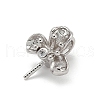 925 Sterling Silver Pave Clear Cubic Zirconia Flower Pendant Bails STER-P068-06P-2
