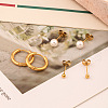 3 Pairs French Minimalist Round & Ring Stainless Steel Earring Sets ZZ2874-4