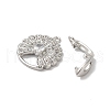 Rack Plating Brass Micro Pave Clear Cubic Zirconia Fold Over Clasps KK-A222-14P-2