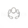 Non-Tarnish 304 Stainless Steel Open Oval Wrap Cuff Ring for Women RJEW-S405-187P-2