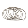 Non-Tarnish 7Pcs PVD Vacuum Plating 202 Stainless Steel Plain Flat Ring Bangle Sets BJEW-M317-14B-P-1