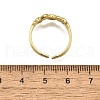 Brass Micro Pave Clear Cubic Zirconia Cuff Rings for Women RJEW-H247-28G-5
