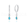 S925 Sterling Silver Teardrop Hoop Earrings HY5244-10-1