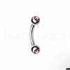 Round 304 Stainless Steel Rhinestone Eyebrow Curved Barbell Rings WGCF9EA-05-1