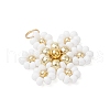 Glass Seed Beaded Flower Pendants PALLOY-MZ00712-04-3