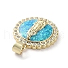 Rack Plating Brass Micro Pave Clear Cubic Zirconia Pendants KK-C041-06A-G-2